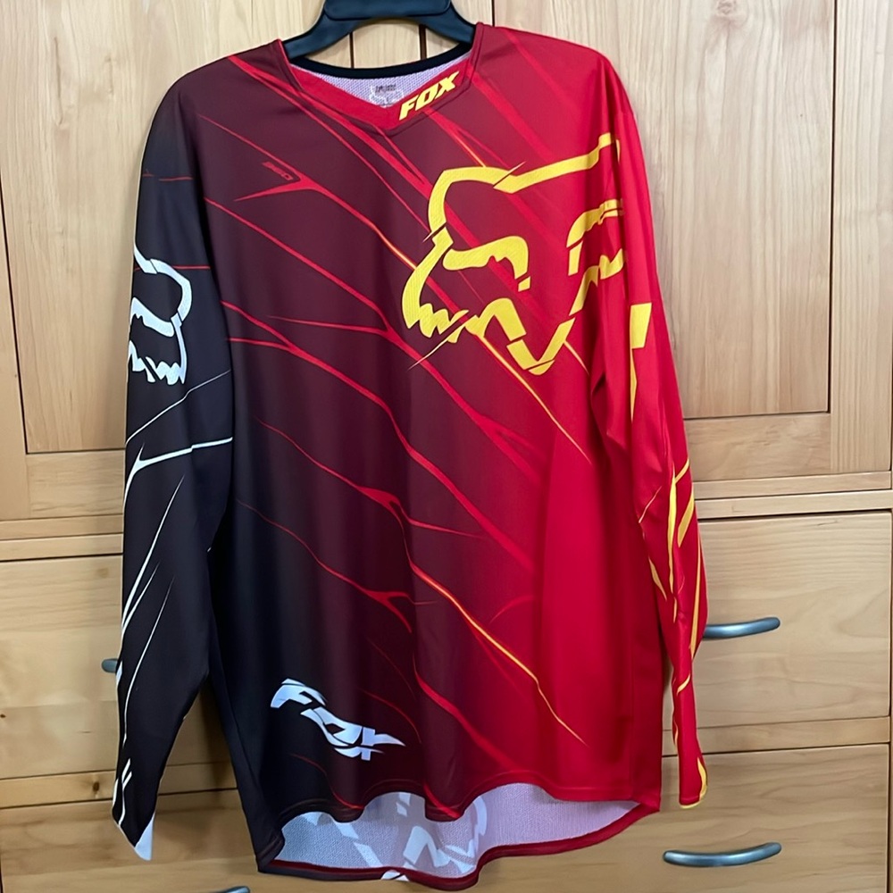 Mens fox dirtbike, riding shirt with padded elbows